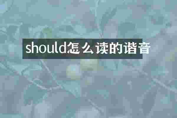 should怎么读的谐音