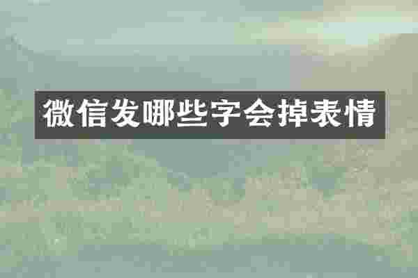 微信发哪些字会掉表情
