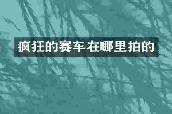 疯狂的赛车在哪里拍的
