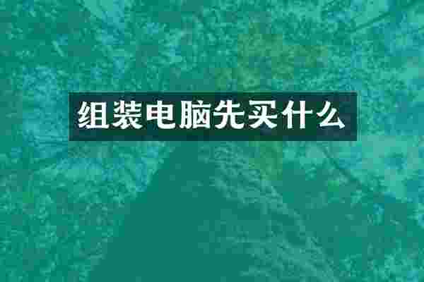 组装电脑先买什么