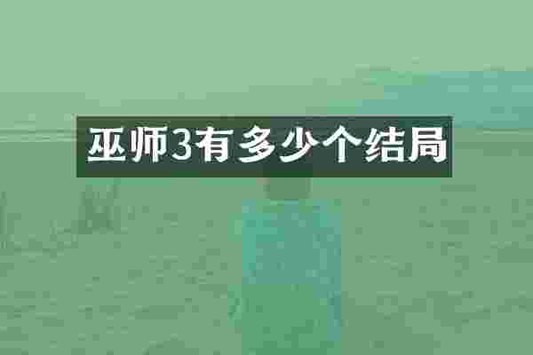 巫师3有多少个结局