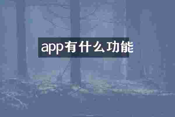 app有什么功能