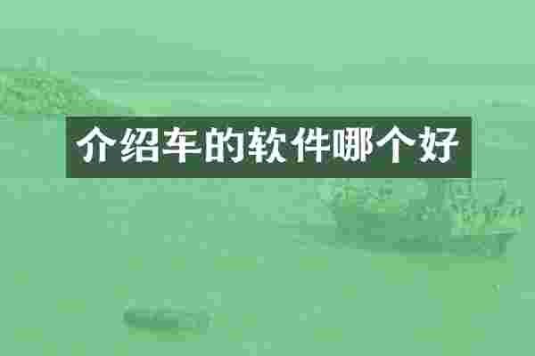 介绍车的软件哪个好