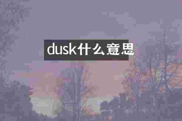dusk什么意思