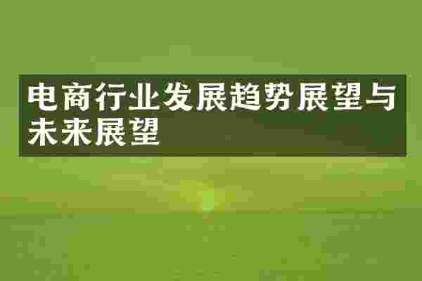 电商行业发展趋势展望与未来展望