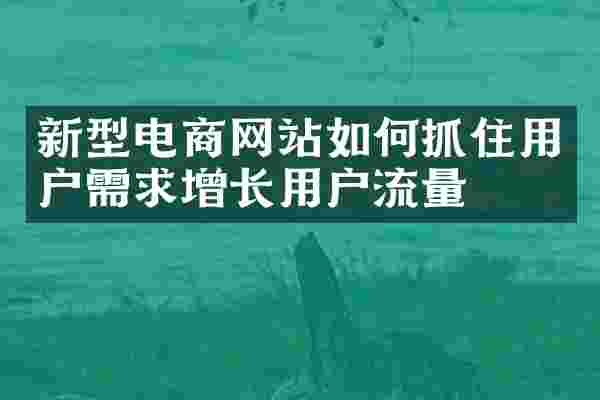 新型电商网站如何抓住用户需求增长用户流量