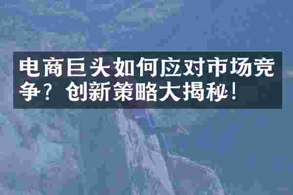 电商巨头如何应对市场竞争？创新策略大揭秘！