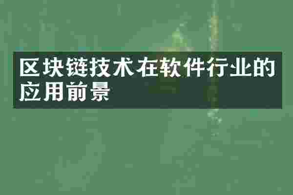 区块链技术在软件行业的应用前景
