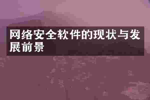 网络安全软件的现状与发展前景