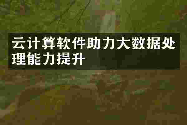 云计算软件助力大数据处理能力提升