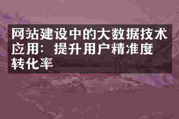 网站建设中的大数据技术应用：提升用户精准度和转化率
