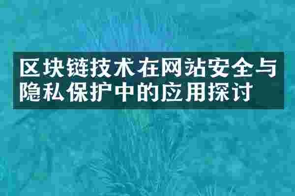 区块链技术在网站安全与隐私保护中的应用探讨