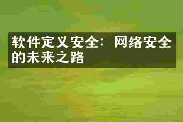 软件定义安全：网络安全的未来之路