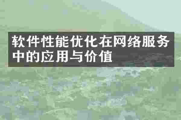 软件性能优化在网络服务中的应用与价值