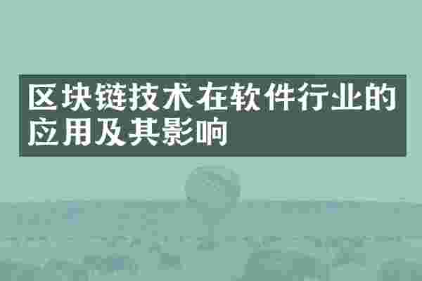 区块链技术在软件行业的应用及其影响
