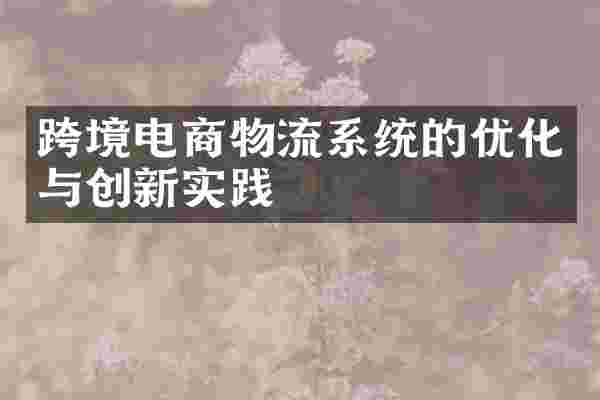 跨境电商物流系统的优化与创新实践