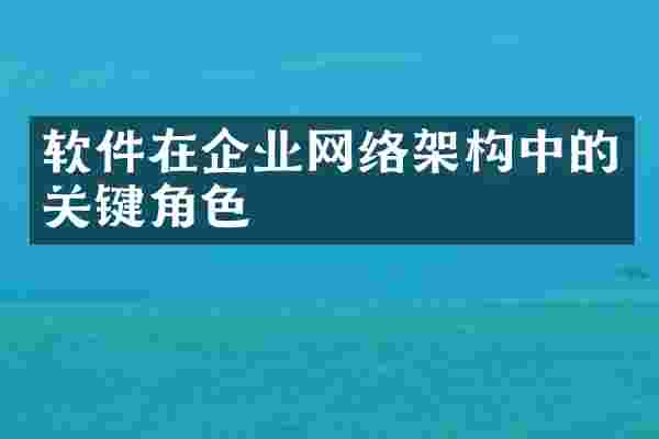 软件在企业网络架构中的关键角色