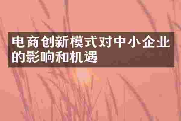 电商创新模式对中小企业的影响和机遇