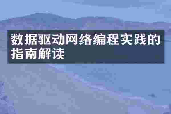 数据驱动网络编程实践的指南解读