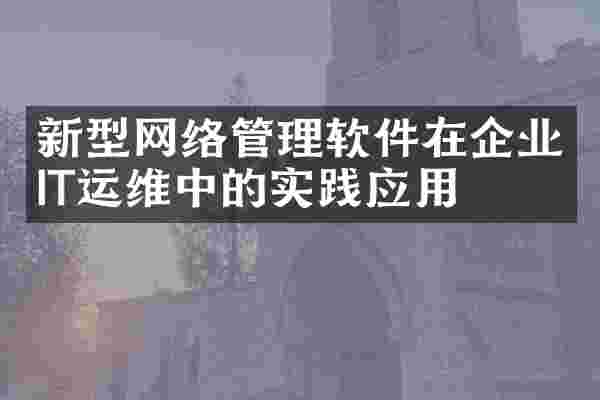 新型网络管理软件在企业IT运维中的实践应用
