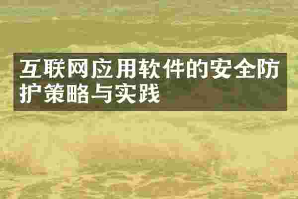 互联网应用软件的安全防护策略与实践