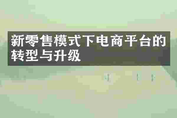 新零售模式下电商平台的转型与升级