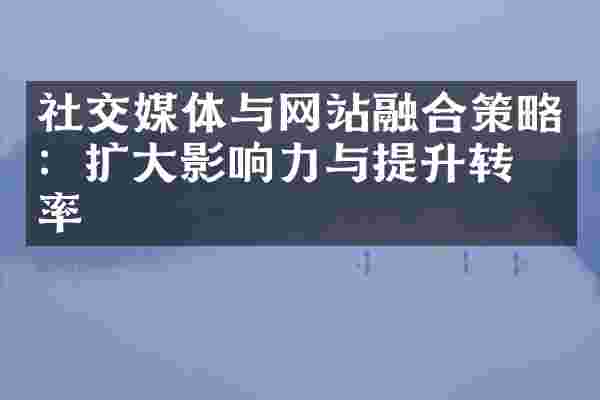 社交媒体与网站融合策略：扩大影响力与提升转化率