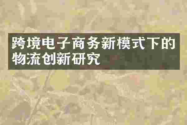 跨境电子商务新模式下的物流创新研究