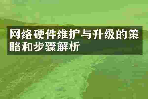 网络硬件维护与升级的策略和步骤解析