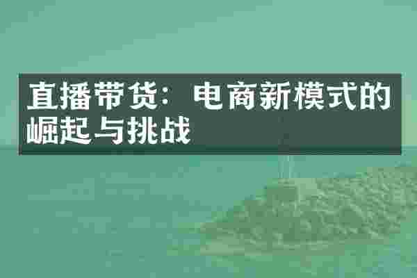直播带货：电商新模式的崛起与挑战