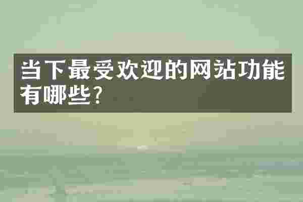 当下最受欢迎的网站功能有哪些？