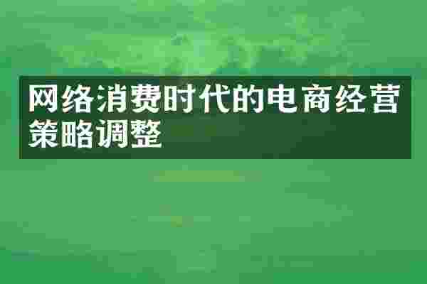 网络消费时代的电商经营策略调整