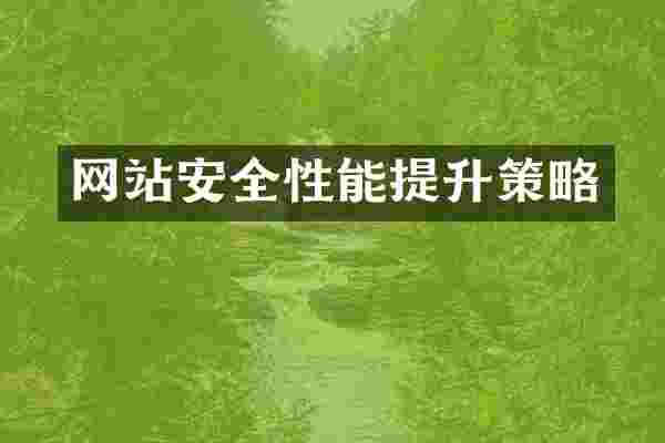 网站安全性能提升策略