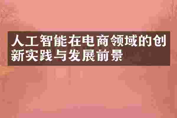人工智能在电商领域的创新实践与发展前景