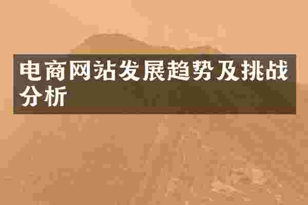 电商网站发展趋势及挑战分析