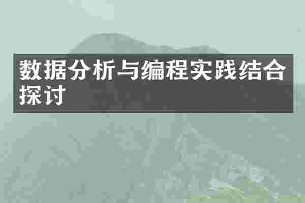 数据分析与编程实践结合探讨