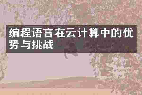 编程语言在云计算中的优势与挑战