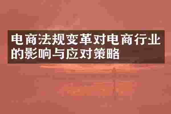 电商法规变革对电商行业的影响与应对策略