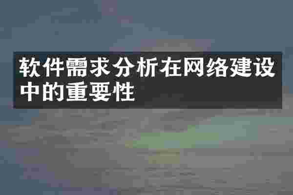 软件需求分析在网络建设中的重要性