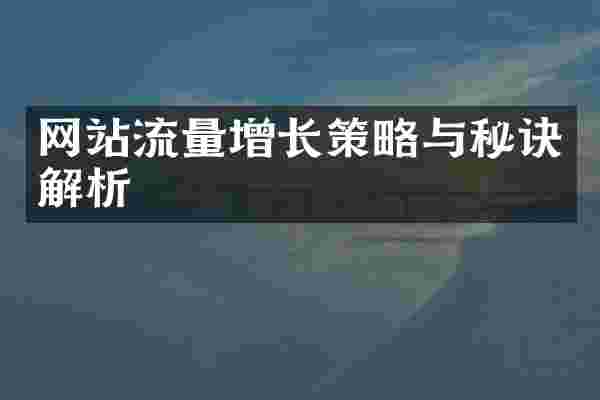 网站流量增长策略与秘诀解析