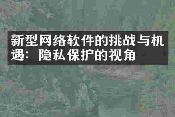 新型网络软件的挑战与机遇：隐私保护的视角