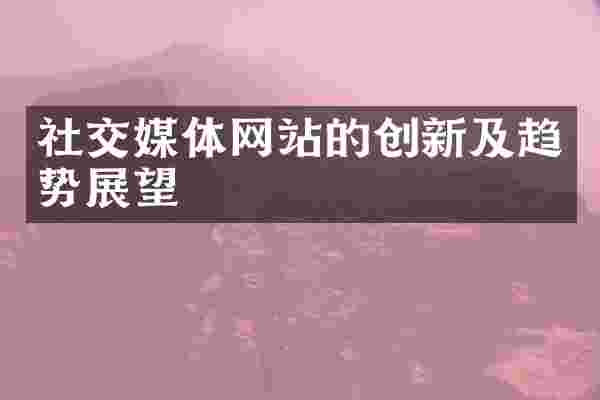社交媒体网站的创新及趋势展望