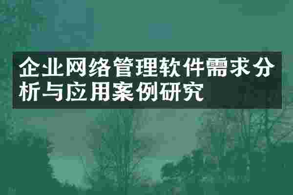 企业网络管理软件需求分析与应用案例研究