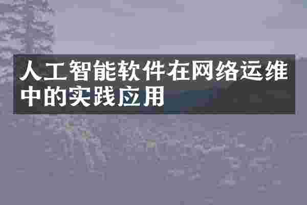 人工智能软件在网络运维中的实践应用