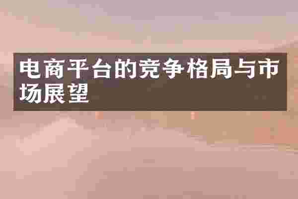 电商平台的竞争格局与市场展望