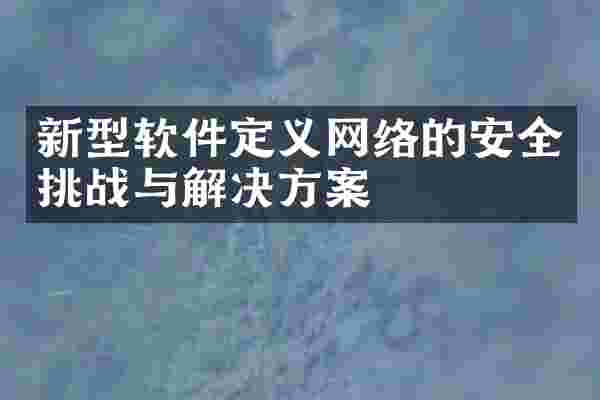 新型软件定义网络的安全挑战与解决方案