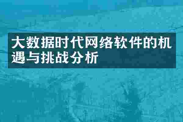 大数据时代网络软件的机遇与挑战分析