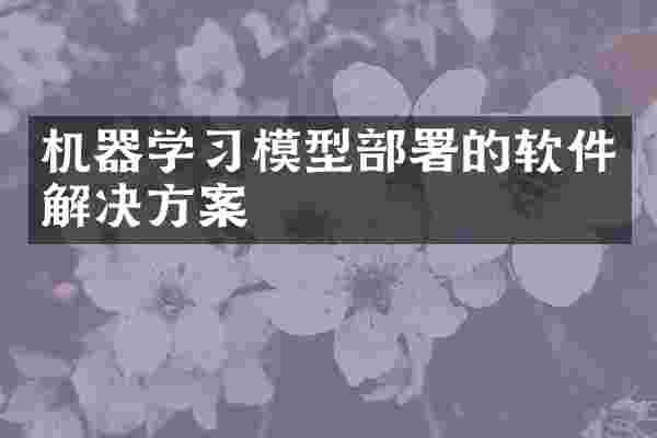 机器学习模型部署的软件解决方案