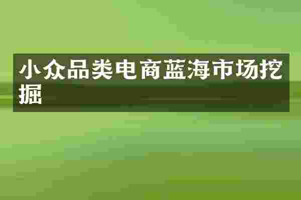 小众品类电商蓝海市场挖掘