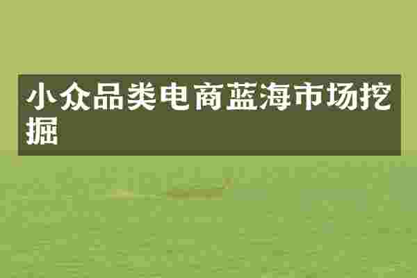 小众品类电商蓝海市场挖掘